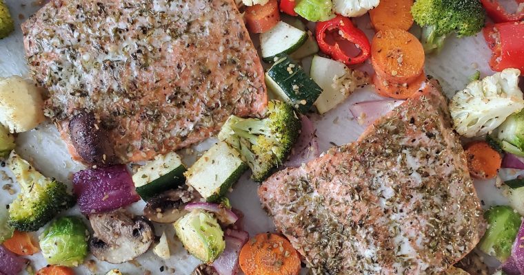 Simple Salmon and Roasted Vegetables